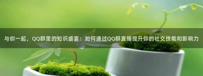 飞速 直播：与你一起，QQ群里的知识盛宴：如何通过QQ群直播提升你的社交技能和影响力